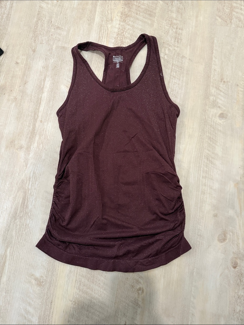 Athleta Maroon Racerback Tank with Side Ruching